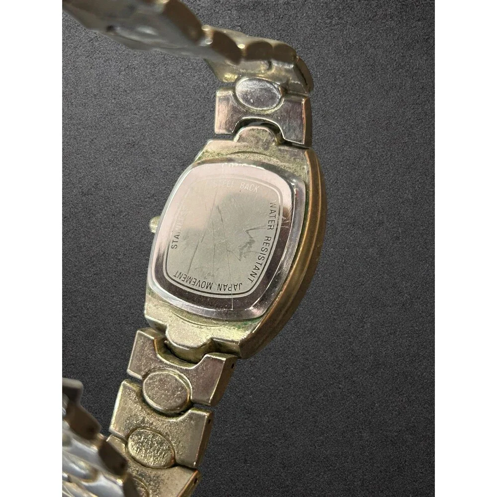 Paul Jardin Men's Quartz Watch Blue Beveled Face Two Tone Band For Parts Repair